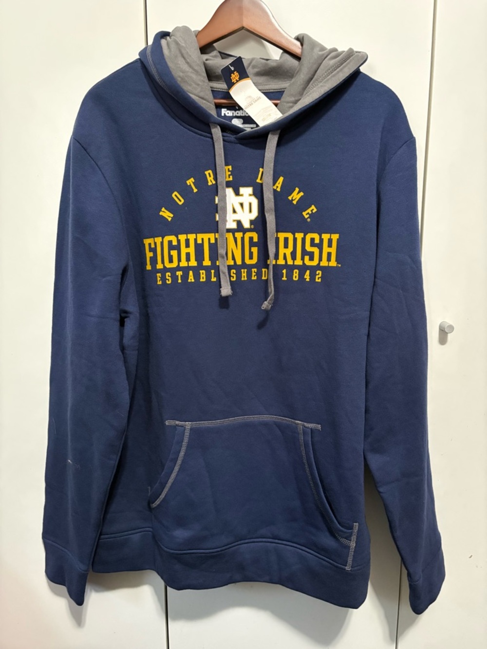 Fanatics Navy and Gray Notre Dame Fighting Irish Pullover Hoodie